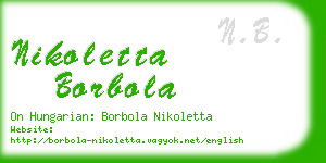 nikoletta borbola business card